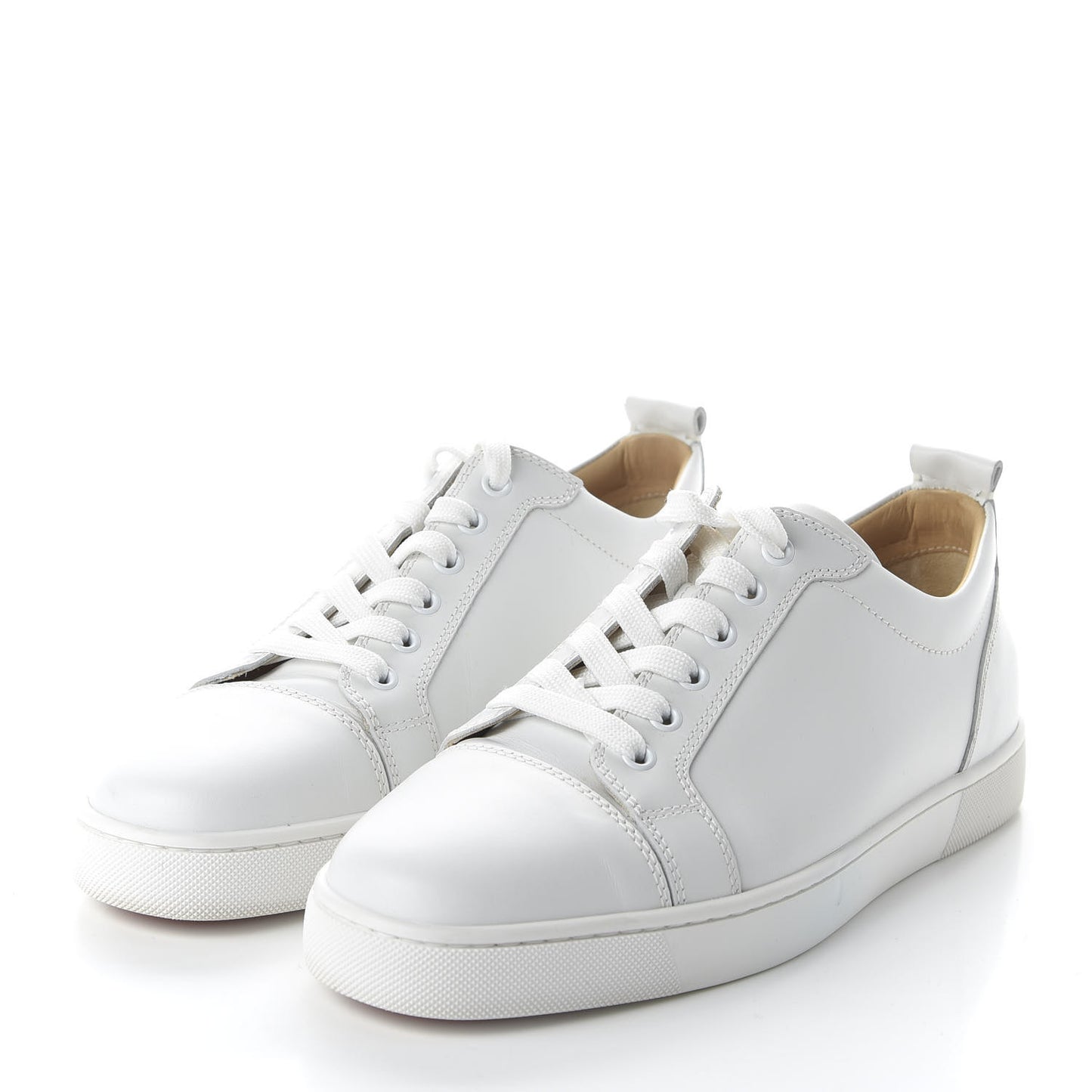 Calfskin Mens Louis Junior Flat Sneakers 42 White