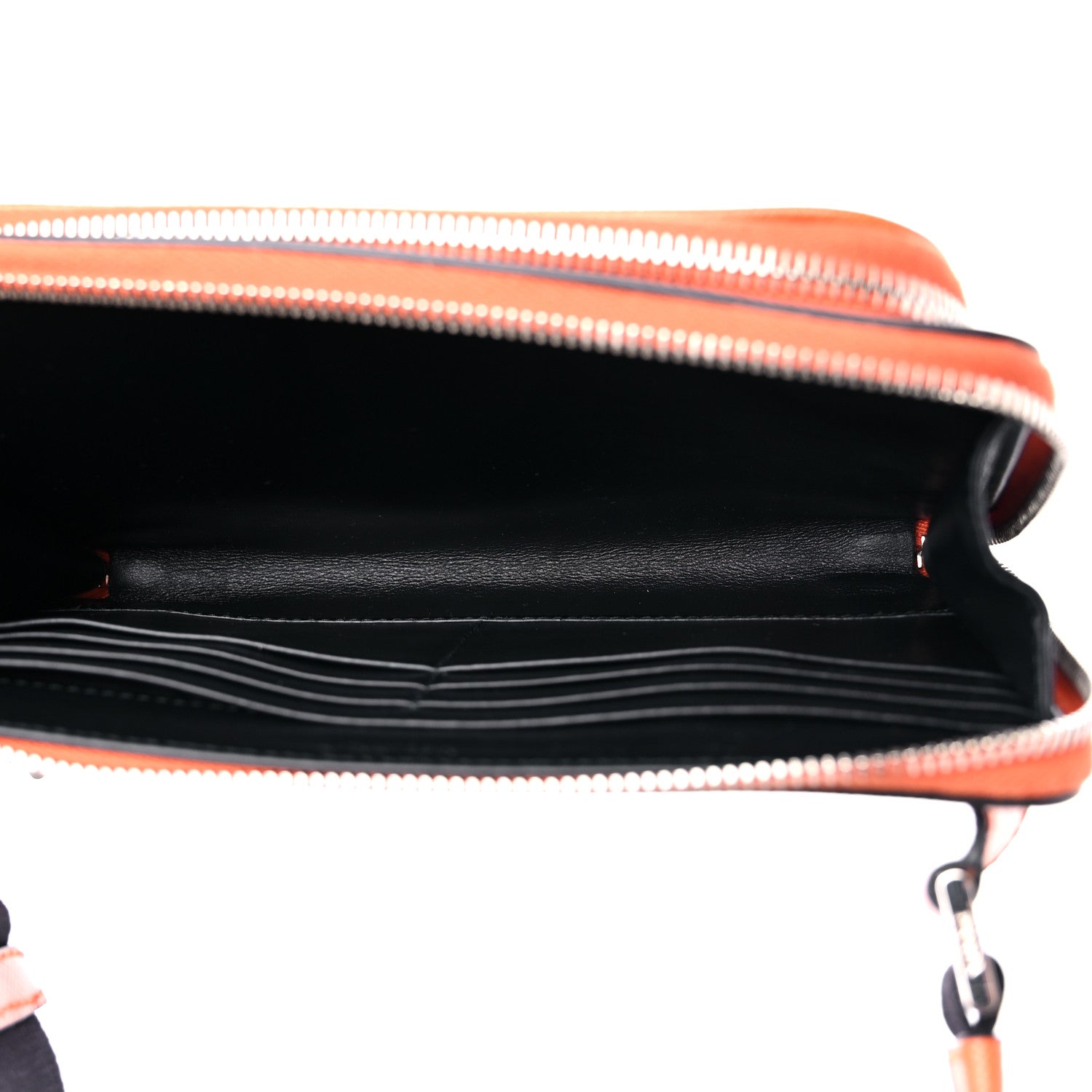 Prada Saffiano Travel Double Zip Crossbody Belt Bag Papaya 5 of 8