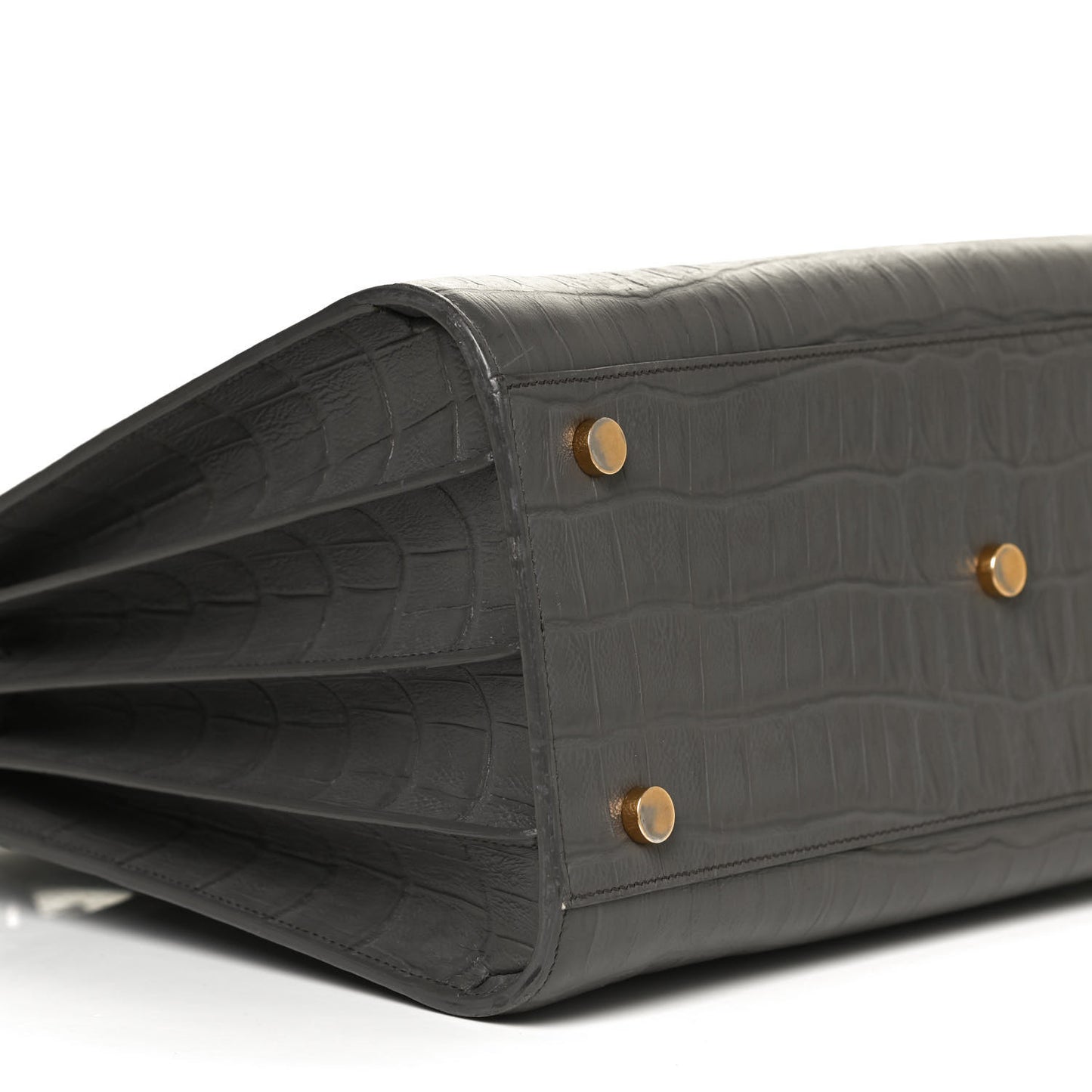 Calfskin Crocodile Embossed Small Sac De Jour Fog