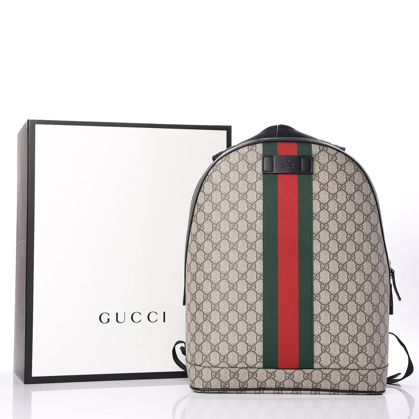 GG Supreme Monogram Web Dome Backpack Black