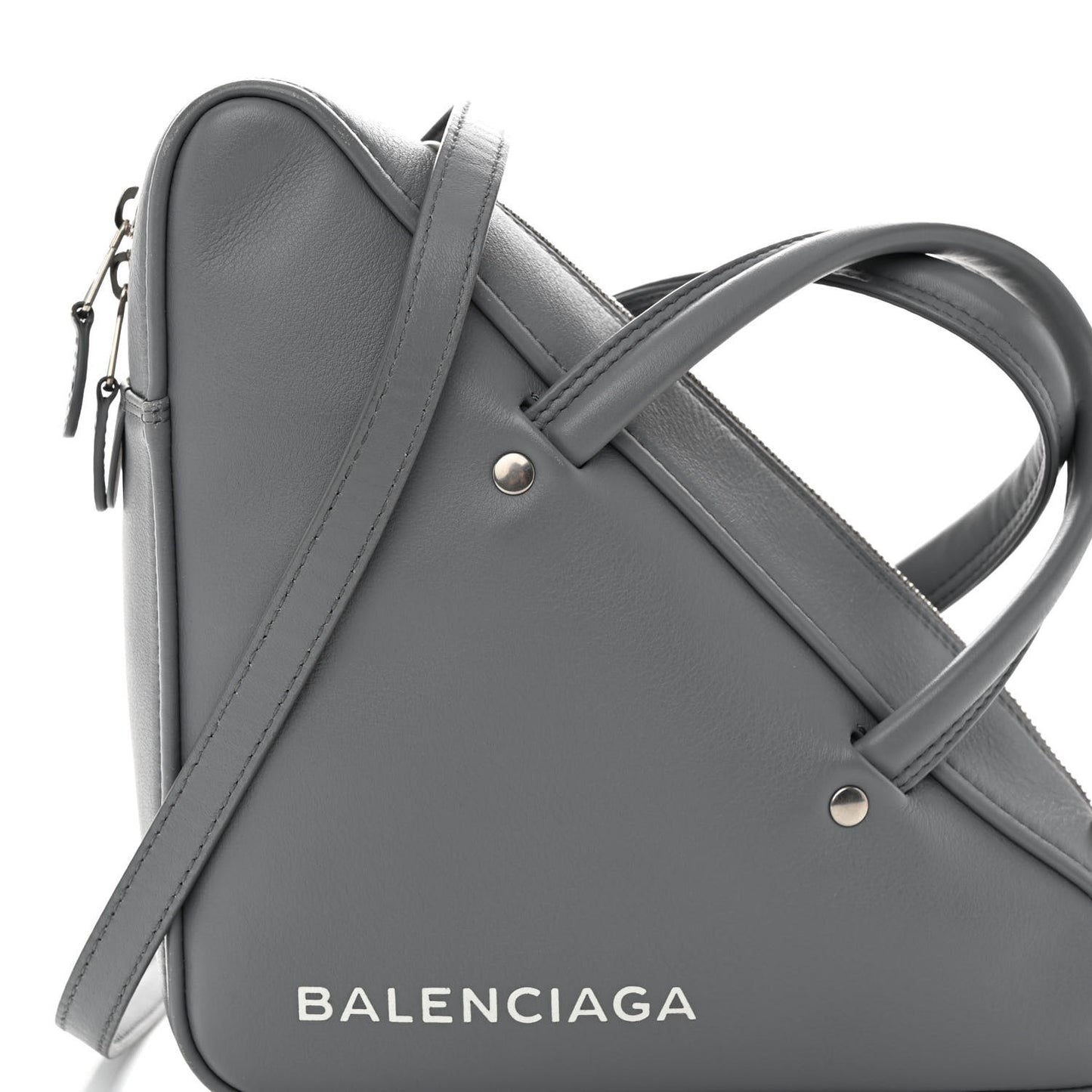 Calfskin S Triangle Duffle Grey