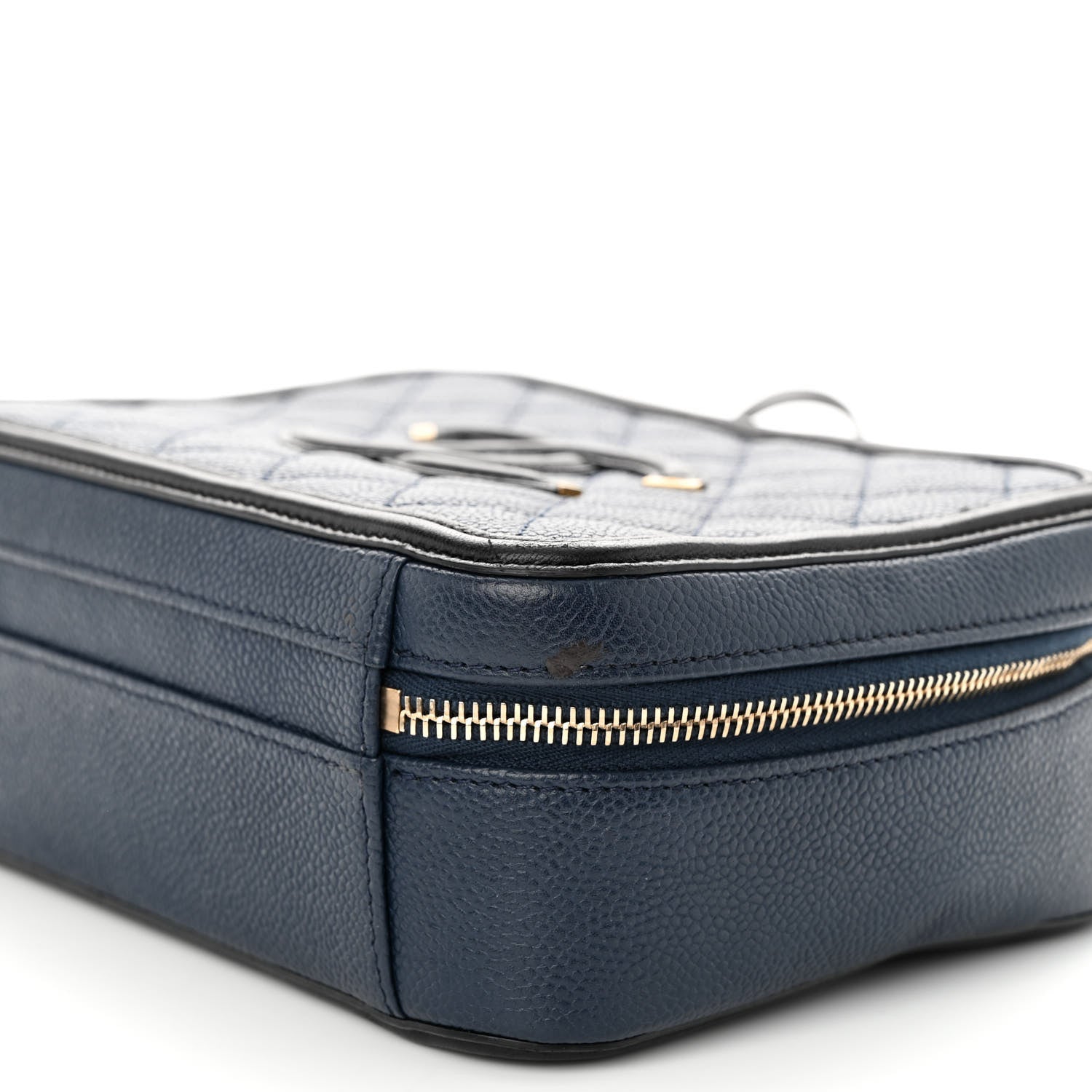 Chanel Caviar Quilted Medium CC Filigree Vanity Case Navy Black 10 of 15