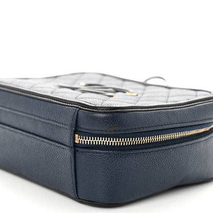 Chanel Caviar Quilted Medium CC Filigree Vanity Case Navy Black 10 of 15