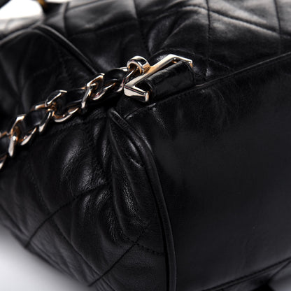 Chanel Crumpled Calfskin Quilted Backpack Black 12 of 17