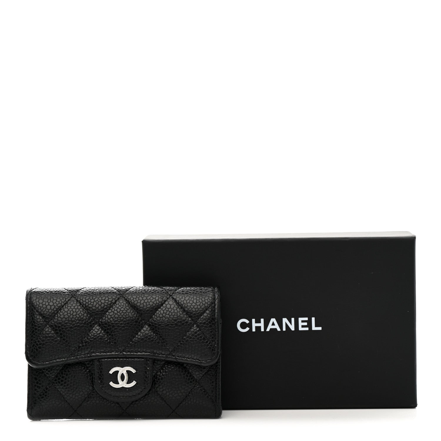 Chanel Caviar Quilted Flap Card Holder Wallet Black 8 of 8