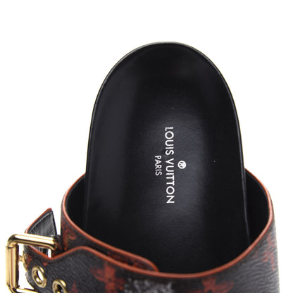 Louis Vuitton Catogram Bom Dia Flat Mule 38 Black Marron 6 of 8