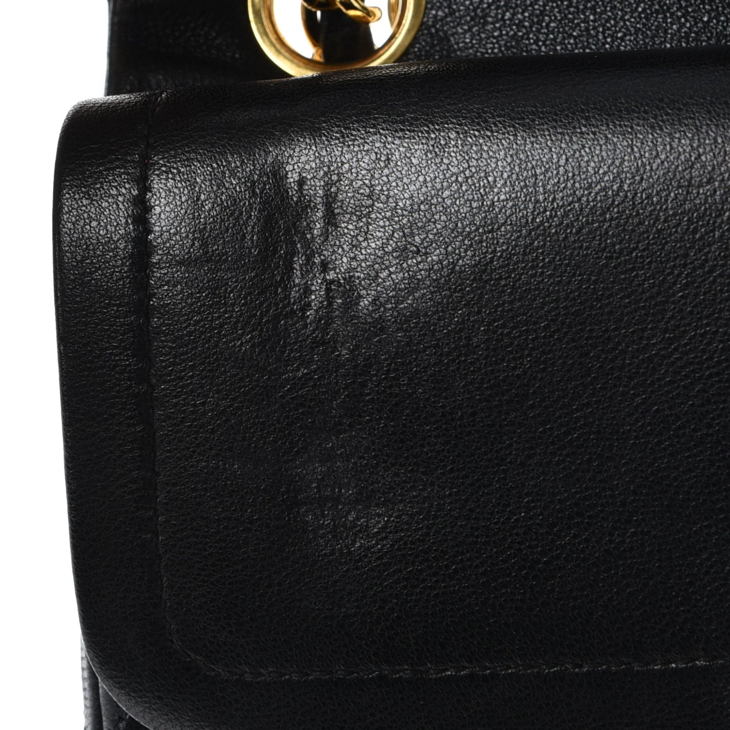 Lambskin Quilted Medium Double Flap Black