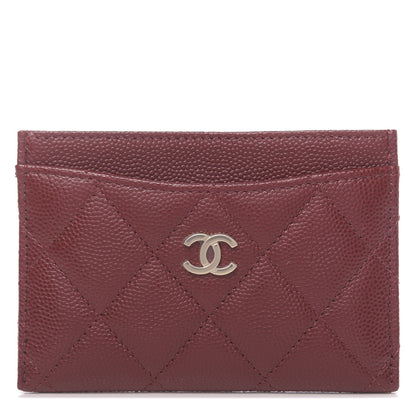 Chanel Caviar Quilted Card Holder Burgundy 1 of 9