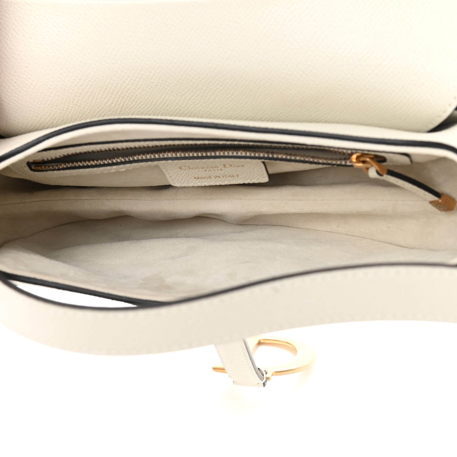 Christian Dior Grained Calfskin Saddle Bag White 5 of 11