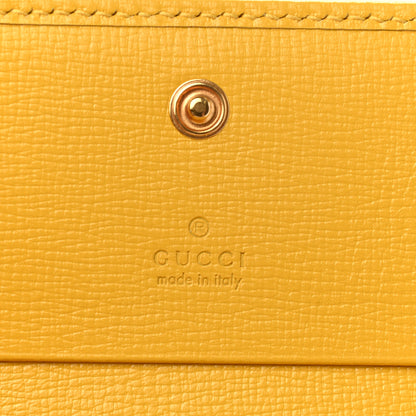 Gucci Azalea Calfskin GG Monogram Bi-Color Debossed Horsebit 1955 Card Case Wallet Dusty Azure Stone Topaz Deep Orange 6 of 8