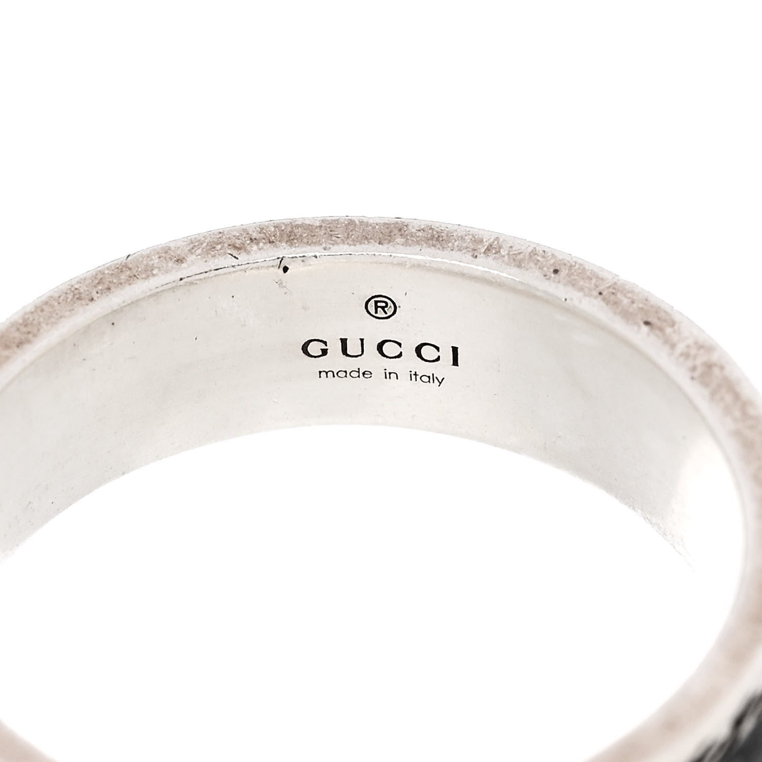 Gucci Sterling Silver Enamel Interlocking G Band Ring 60 9 Black 4 of 6