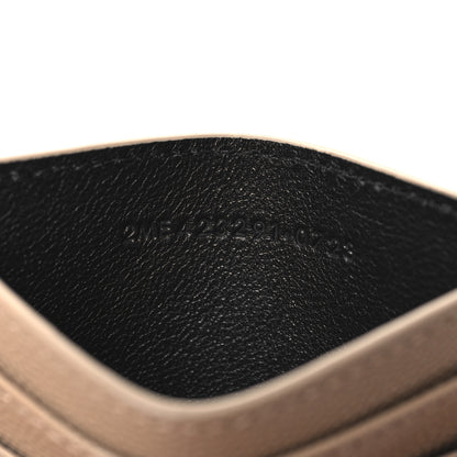 Saint Laurent Grain De Poudre Matelasse Chevron Monogram Credit Card Case Dark Beige 7 of 8
