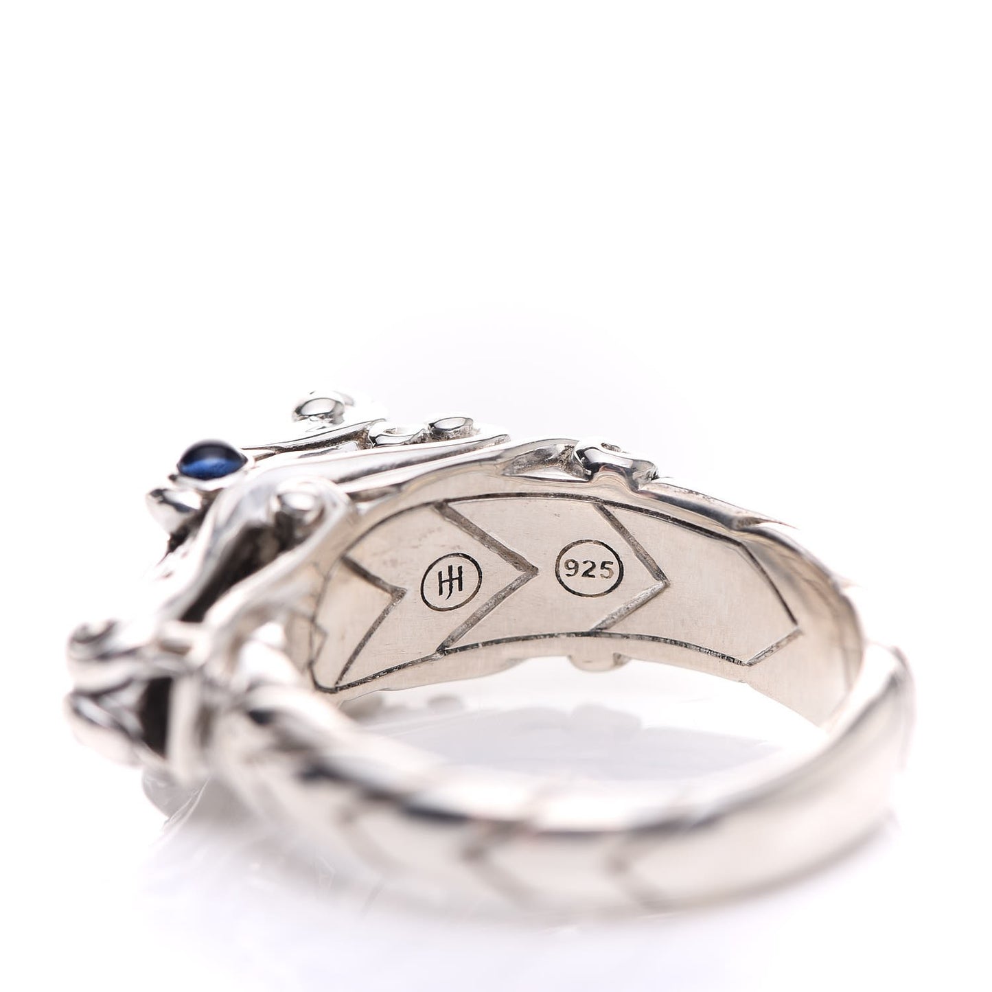 Sterling Silver Sapphire Naga Dragon Head Ring 60 9