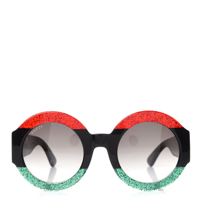 Gucci Acetate Round GG0084S Sunglasses Black Red Green 2 of 9