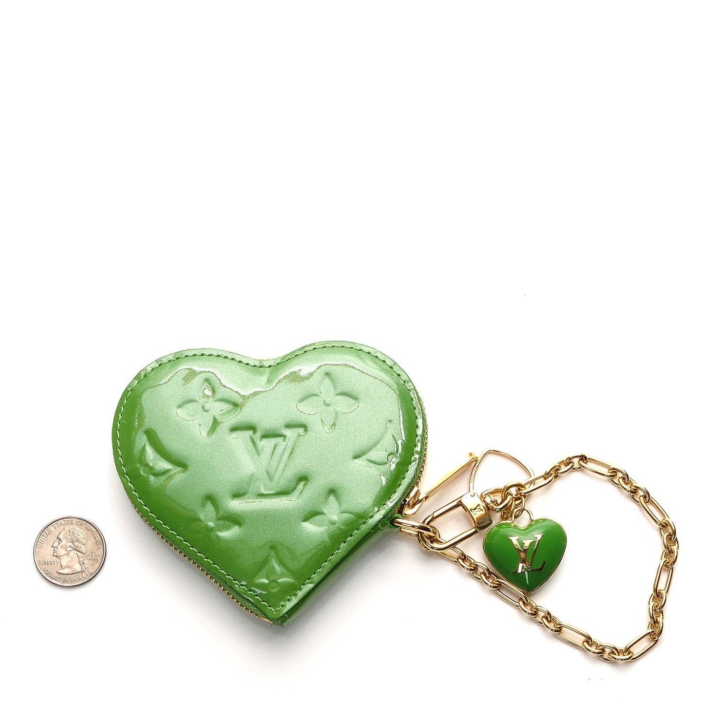Vernis Heart Coin Purse Vert Tonic