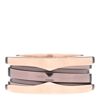 Bulgari 18K Rose Gold Bronze Cermet Roma B.Zero1 Two-Band Ring 50 5.25 1 of 8