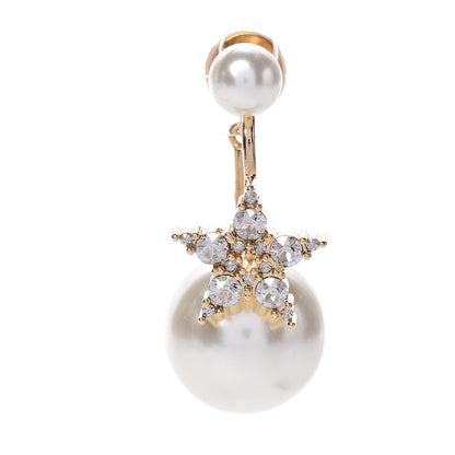 Christian Dior Pearl Crystal My ABCDior Tribales Etoile Earring Gold 1 of 6