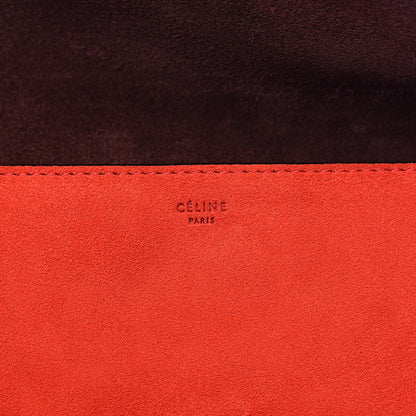 Celine Box Calfskin Suede Diamond Clutch Red 7 of 7