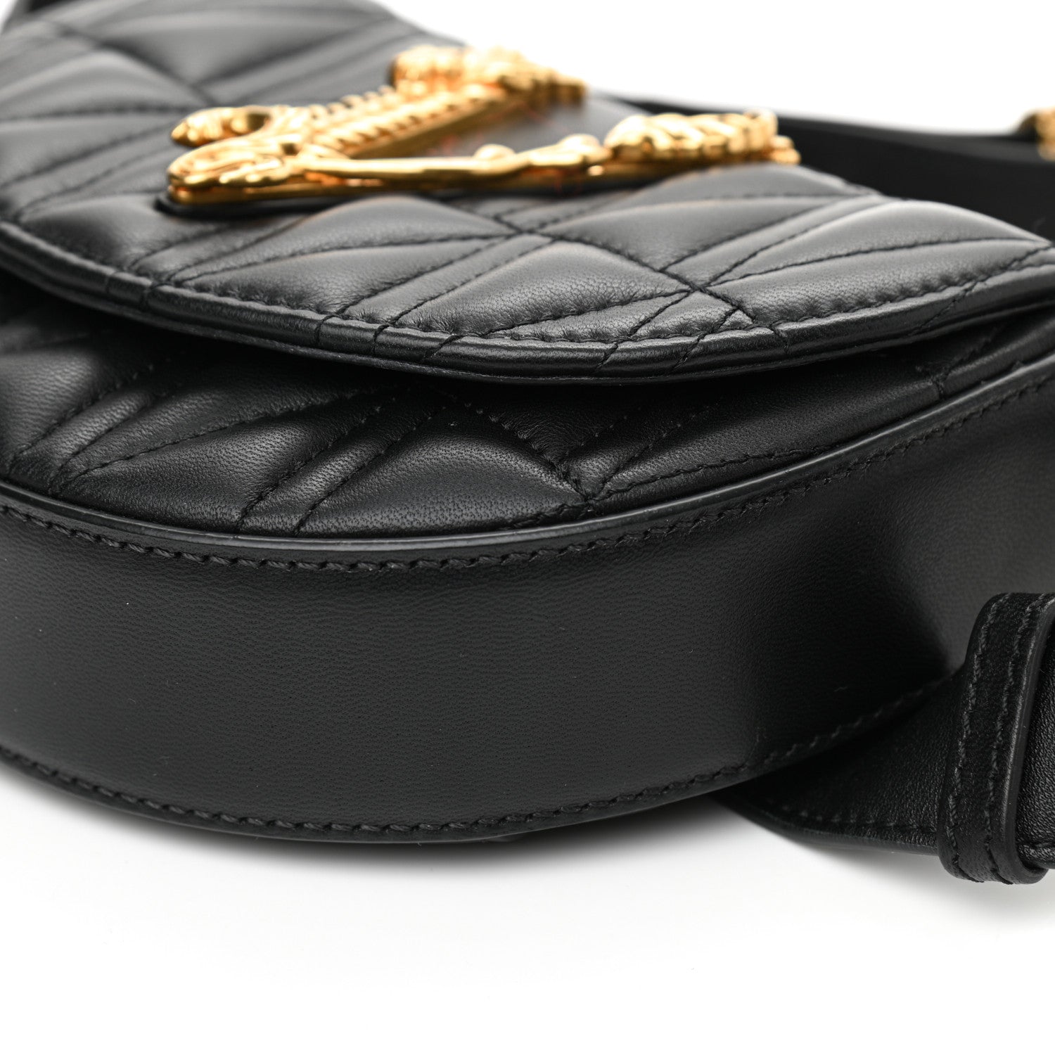 Versace Nappa Quilted Virtus Belt Bag Black 8 of 8