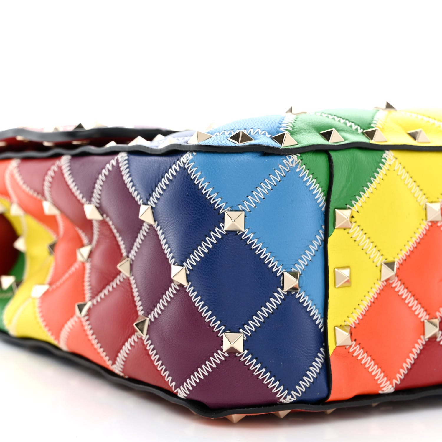 Valentino Garavani Lambskin Medium Rockstud Spike Shoulder Bag Rainbow 8 of 9