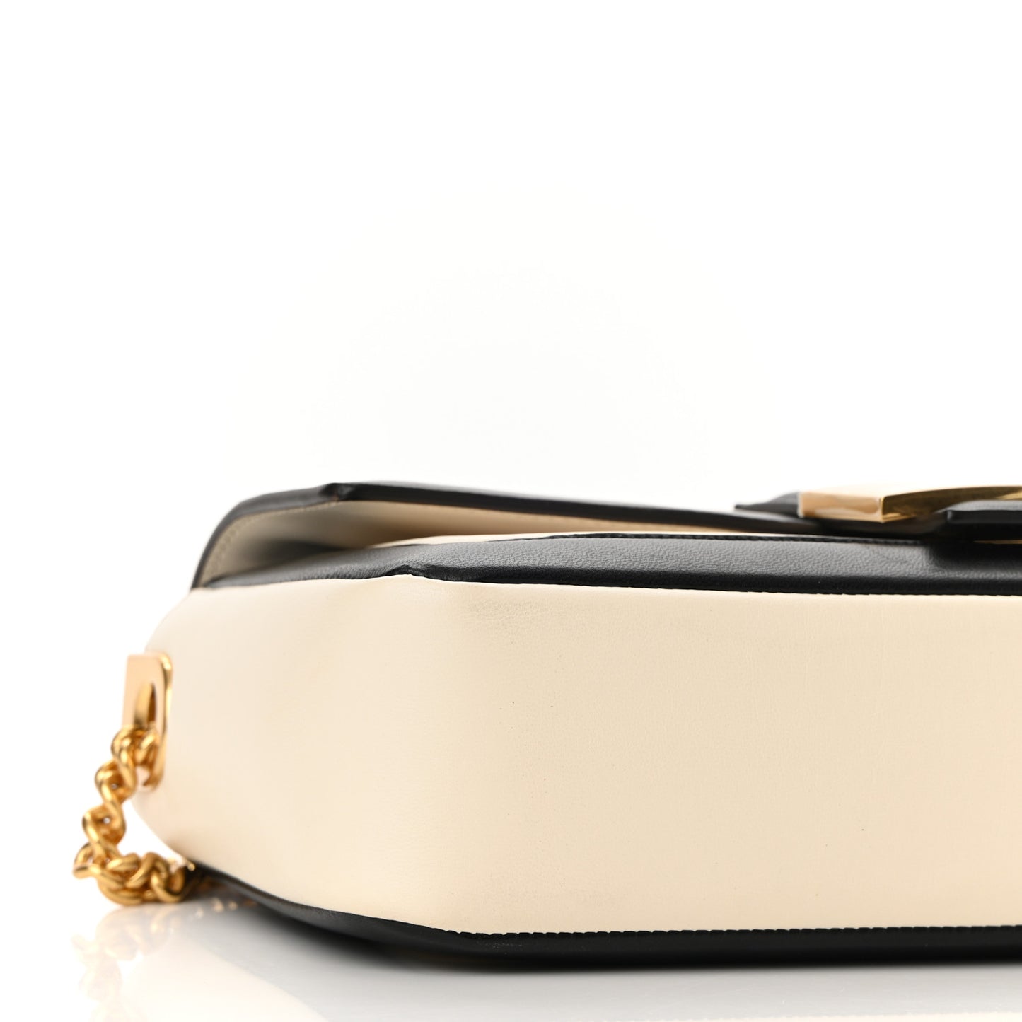 Nappa Apolo Bi-Color Chain Baguette Uovo Black