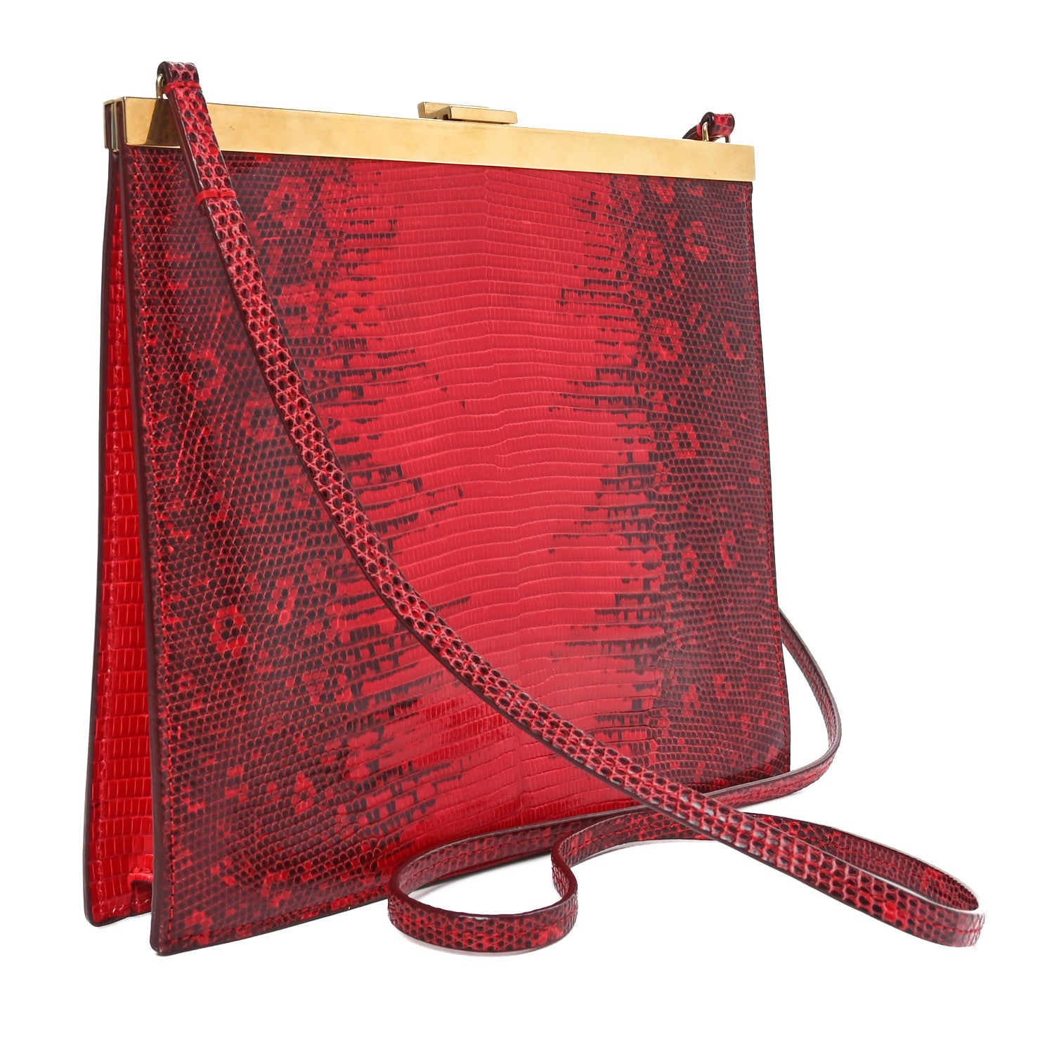 Celine Lizard Mini Clasp Bag Red 3 of 10