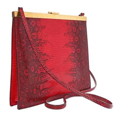 Celine Lizard Mini Clasp Bag Red 3 of 10