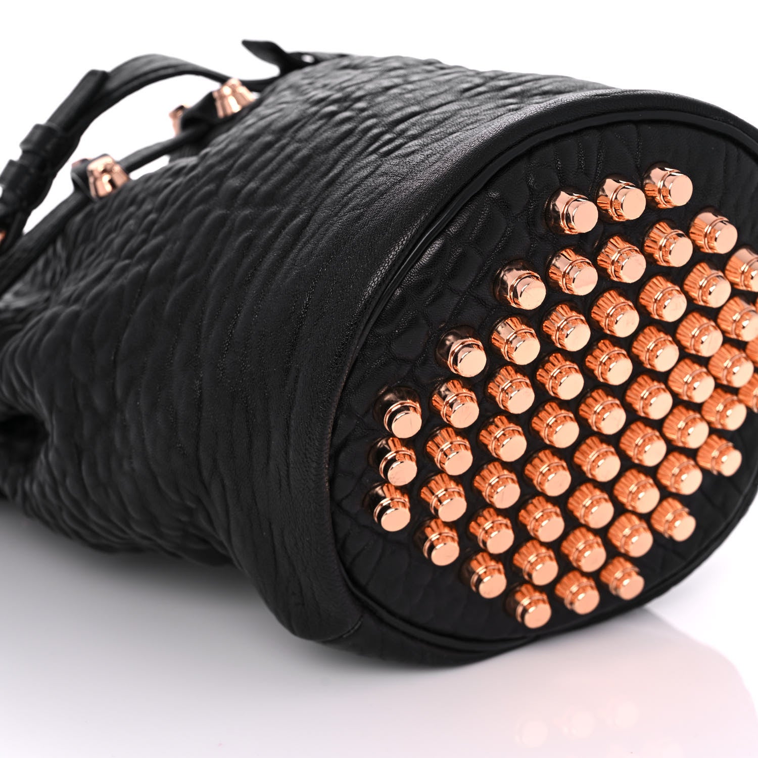 Alexander Wang Pebbled Lambskin Diego Bucket Black Rose Gold Hardware 7 of 8