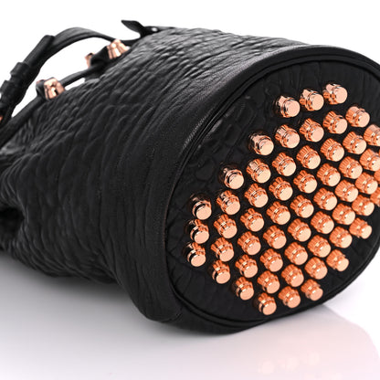Alexander Wang Pebbled Lambskin Diego Bucket Black Rose Gold Hardware 7 of 8