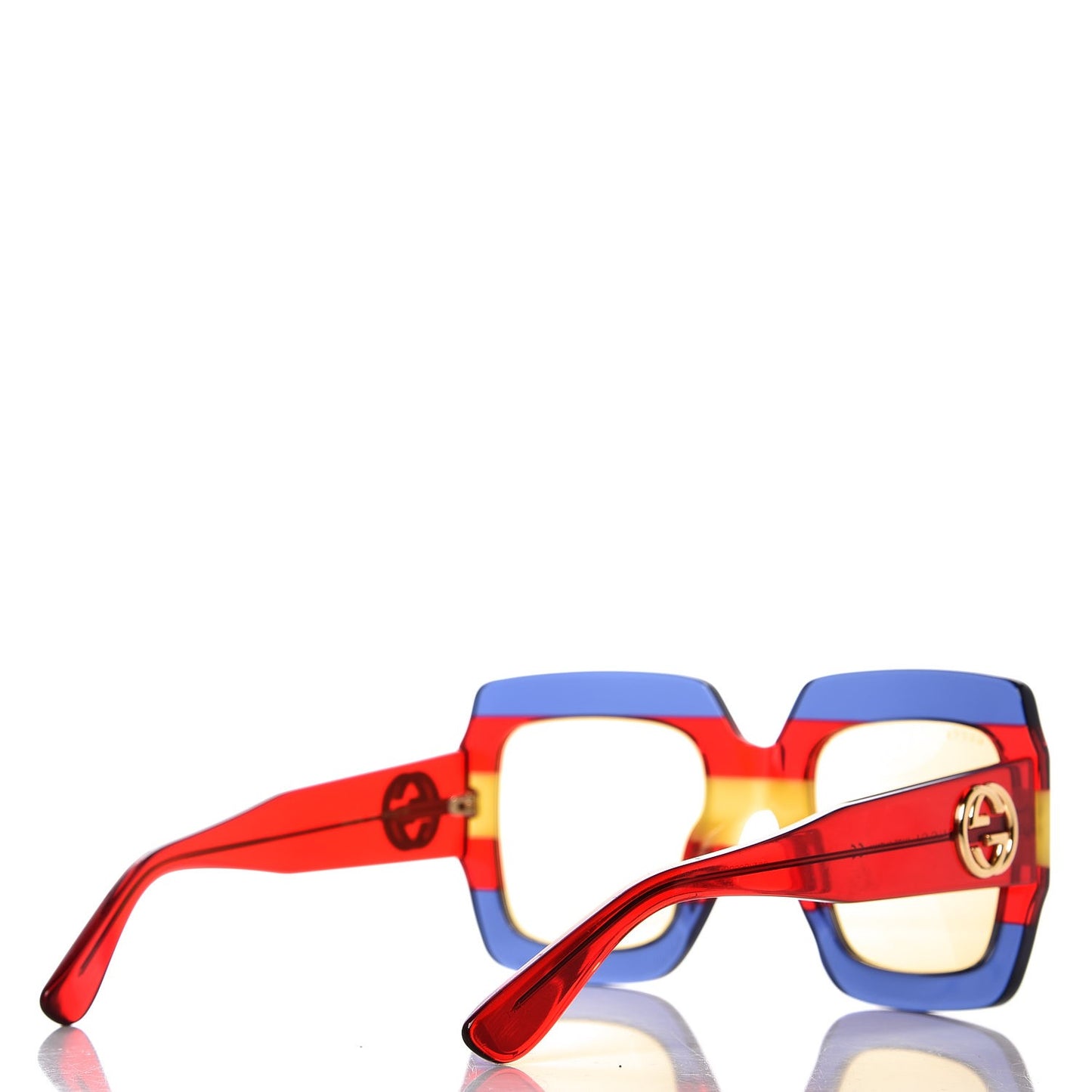 Square Frame GG0178S Sunglasses Blue Red Yellow