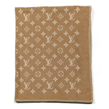 Louis Vuitton Wool Cashmere Monogram Blanket Beige 1 of 3