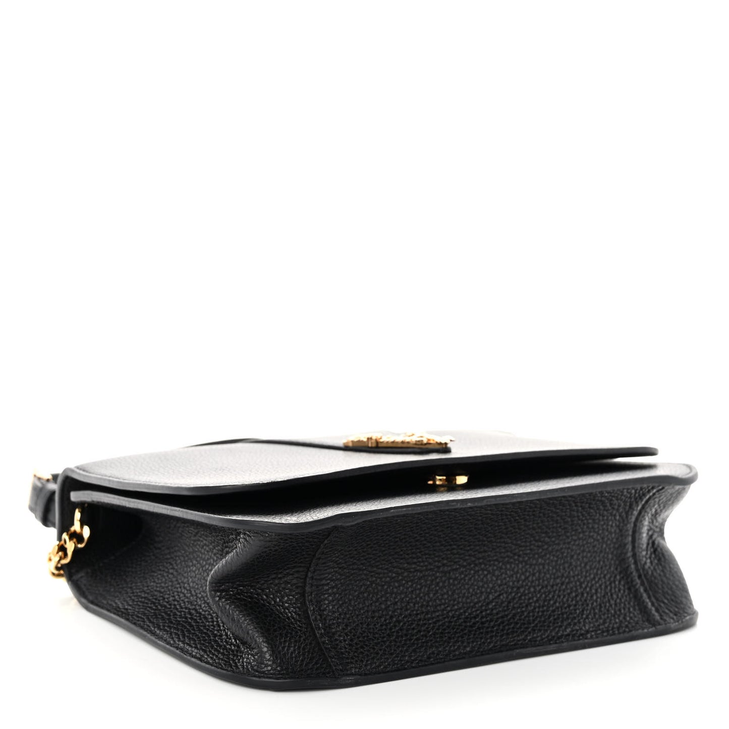 Grainy Calfskin Virtus Chain Crossbody Black