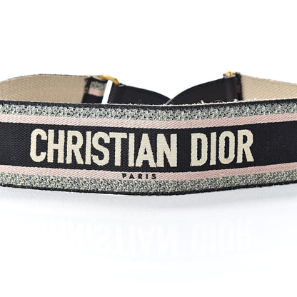 Christian Dior Canvas Embroidered Shoulder Strap Rose Multicolor 3 of 5