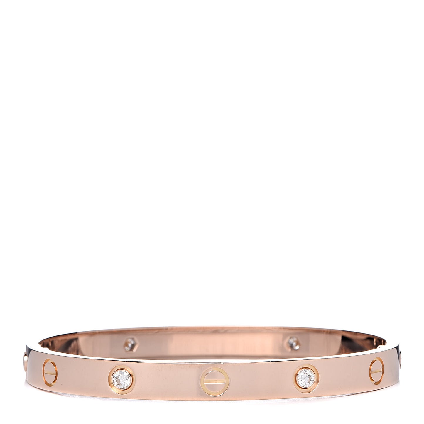 18K Pink Gold 4 Diamond LOVE Bracelet 17