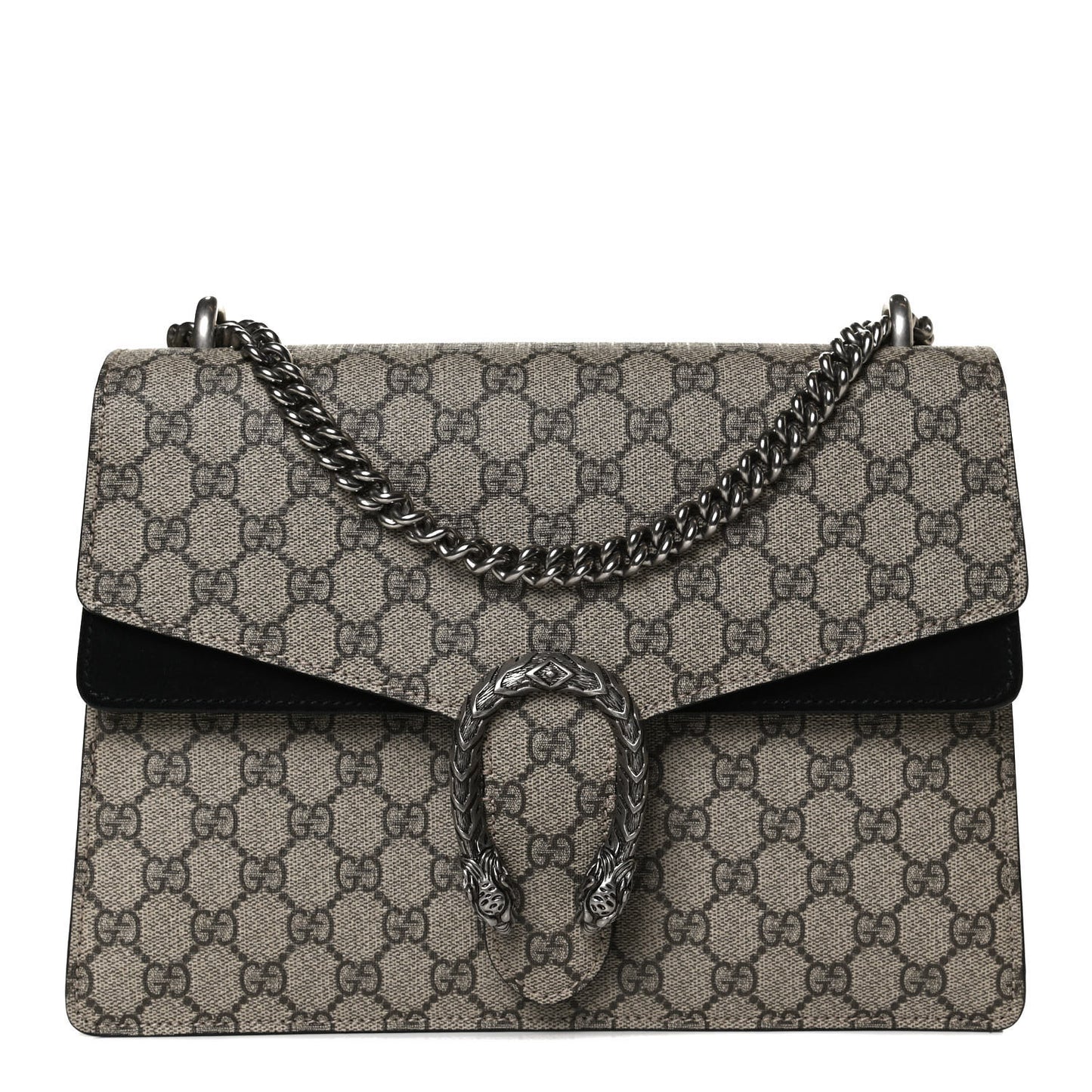 GG Supreme Monogram Medium Dionysus Shoulder Bag Black