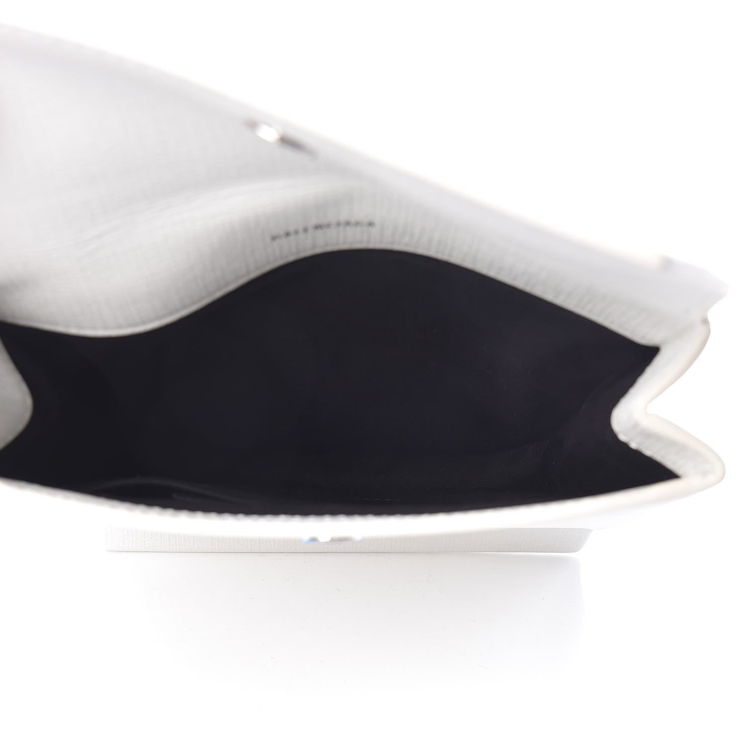 Balenciaga Squared Calfskin Logo Shopping Envelope Clutch White 4 of 10