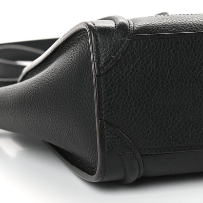 Celine Drummed Calfskin Nano Luggage Black 7 of 9