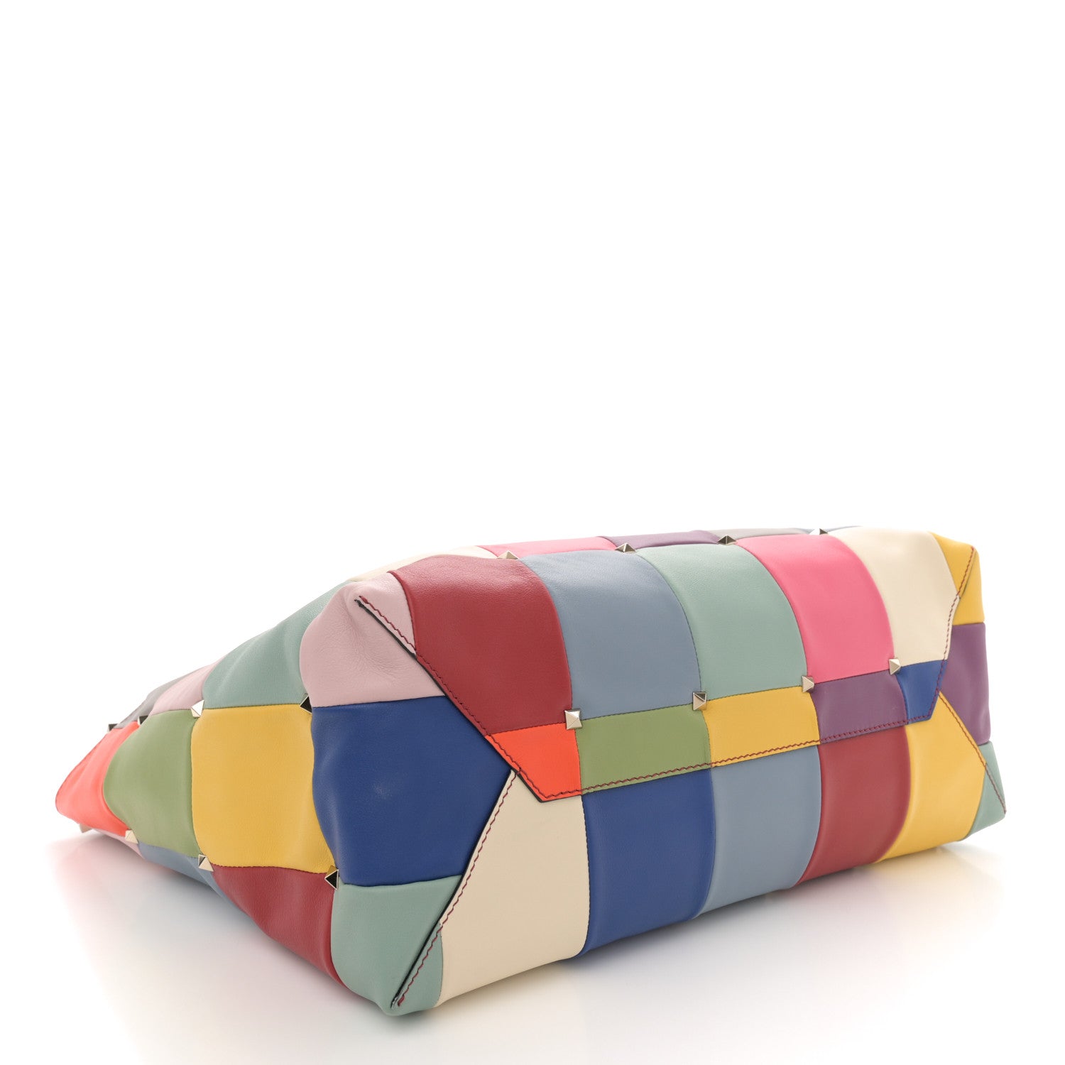 Valentino Garavani Calfskin Puzzlestud Patchwork Large Tote Multicolor 5 of 12