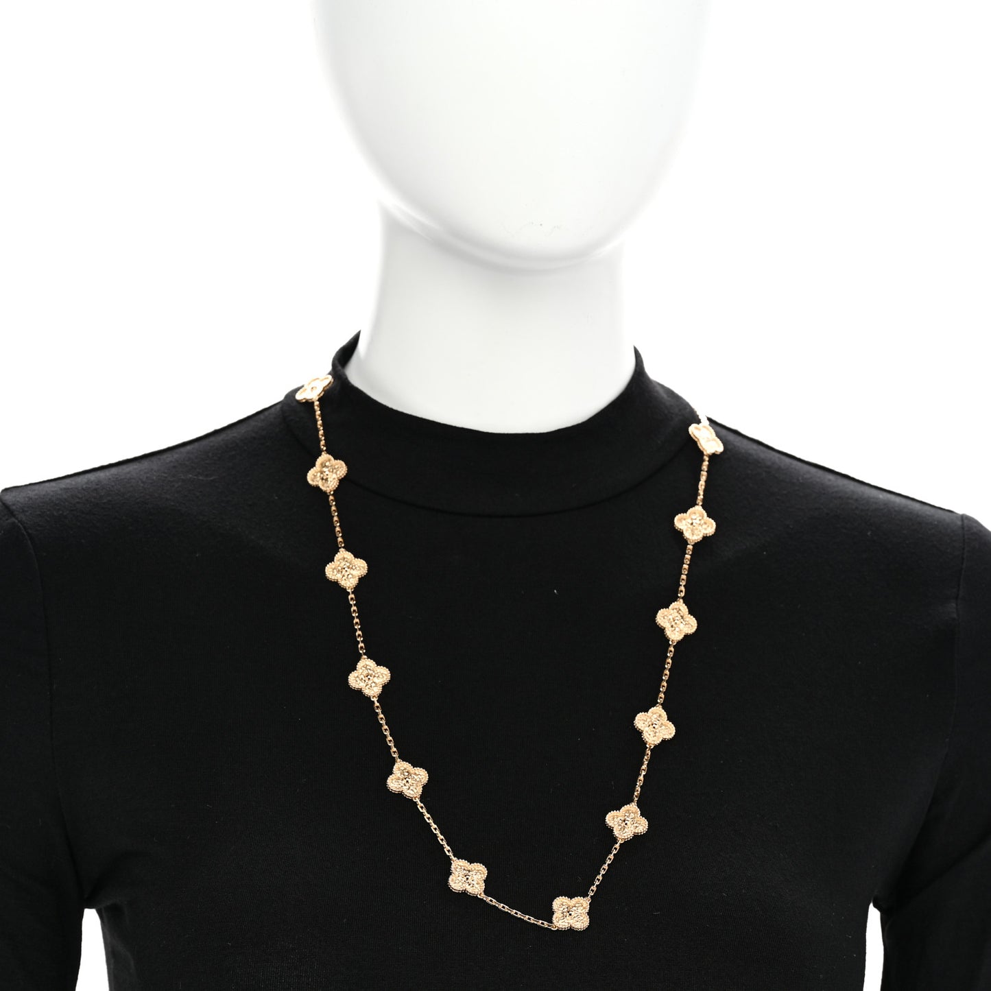 18K Yellow Gold 20 Motifs Vintage Alhambra Necklace