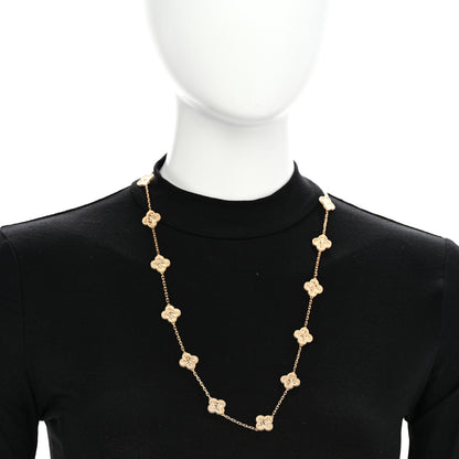 Van Cleef & Arpels 18K Yellow Gold 20 Motifs Vintage Alhambra Necklace 2 of 5