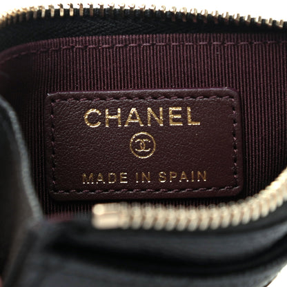 Chanel Caviar Quilted CC Zip Card Holder Black 6 of 8