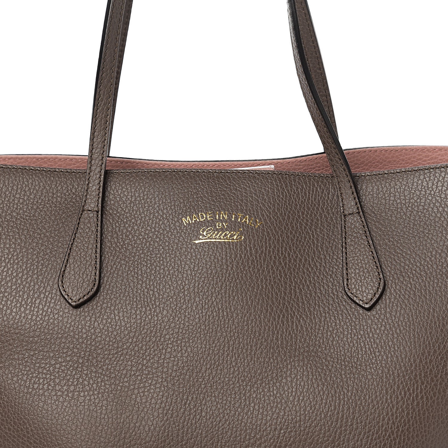 Gucci Dollar Calfskin Medium Swing Tote Grey Field Soft Pink 9 of 9
