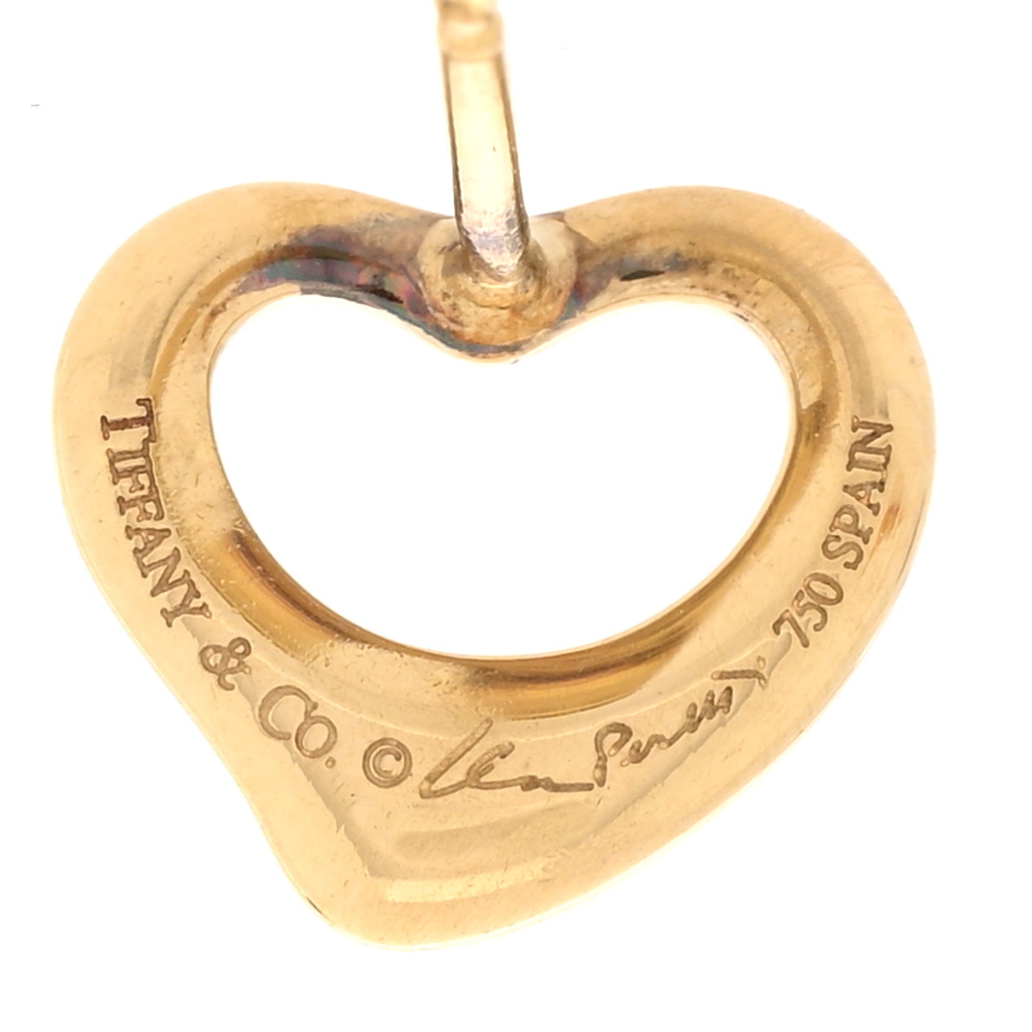 18K Yellow Gold 11mm Elsa Peretti Open Heart Earrings
