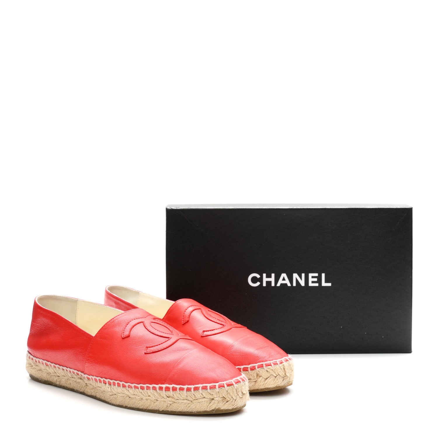 Chanel Lambskin CC Espadrilles 41 Red 11 of 11