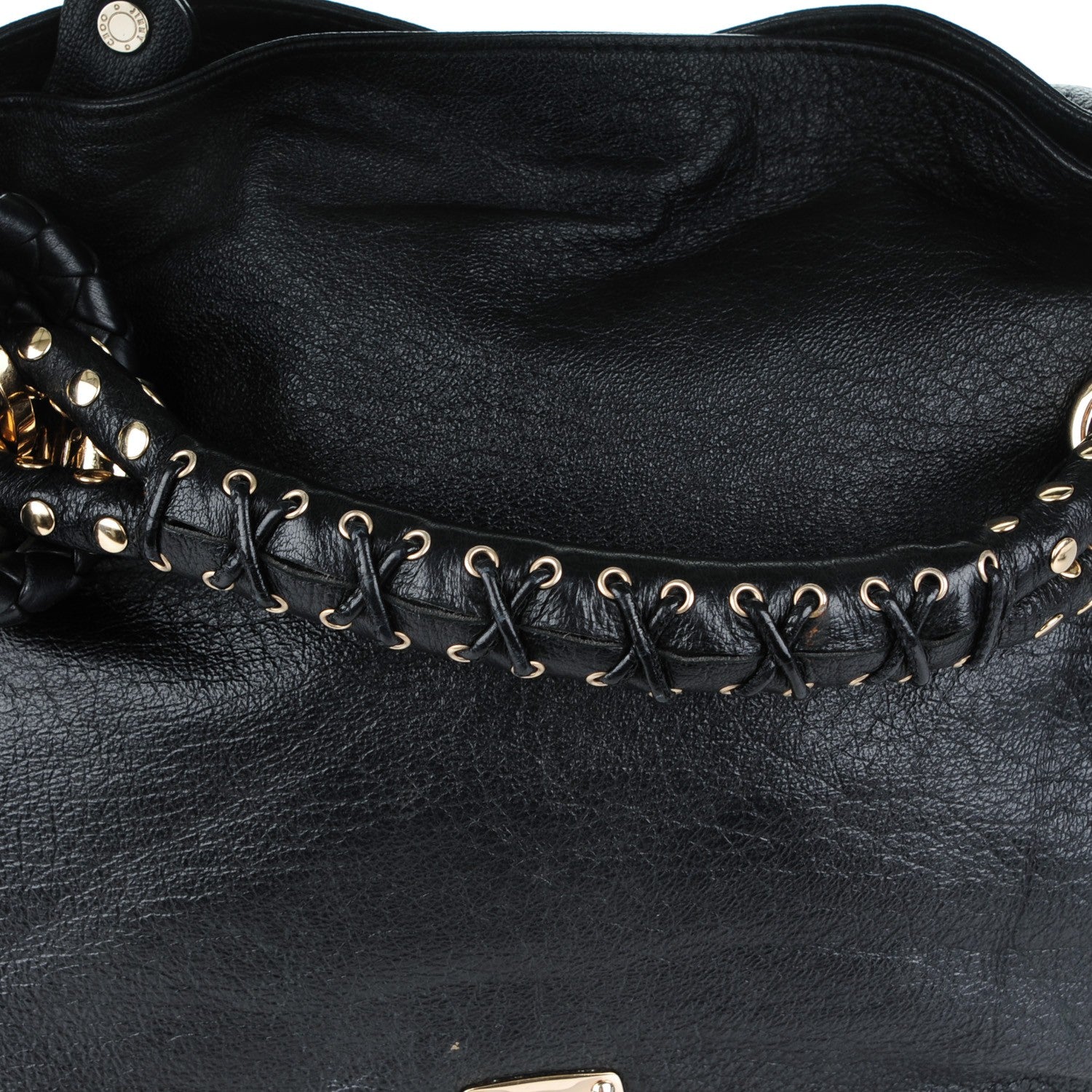 Jimmy Choo Calfskin Studded Small Sky Hobo Black 5 of 8