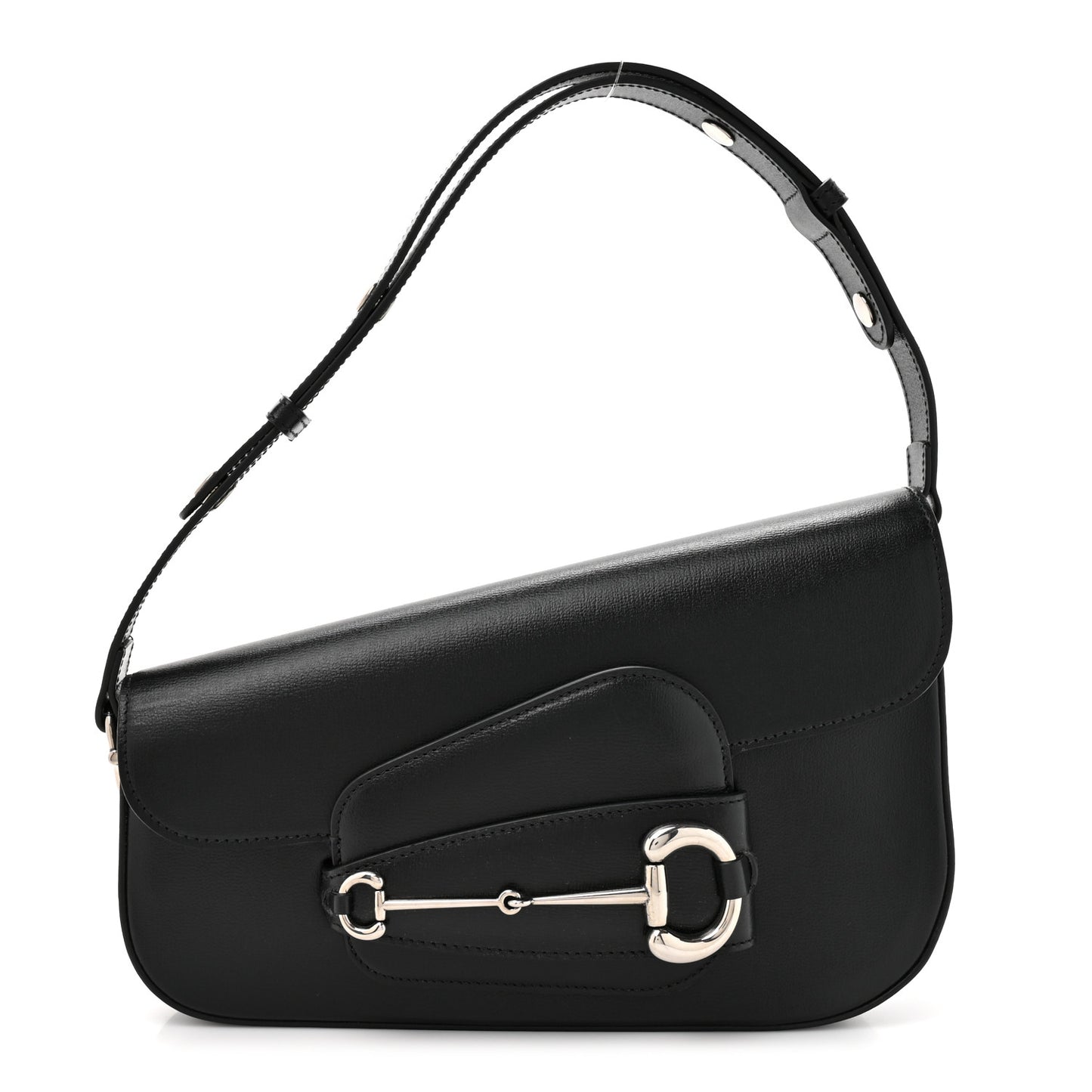 Demetra Small Horsebit 1955 Asymmetric Shoulder Bag Black