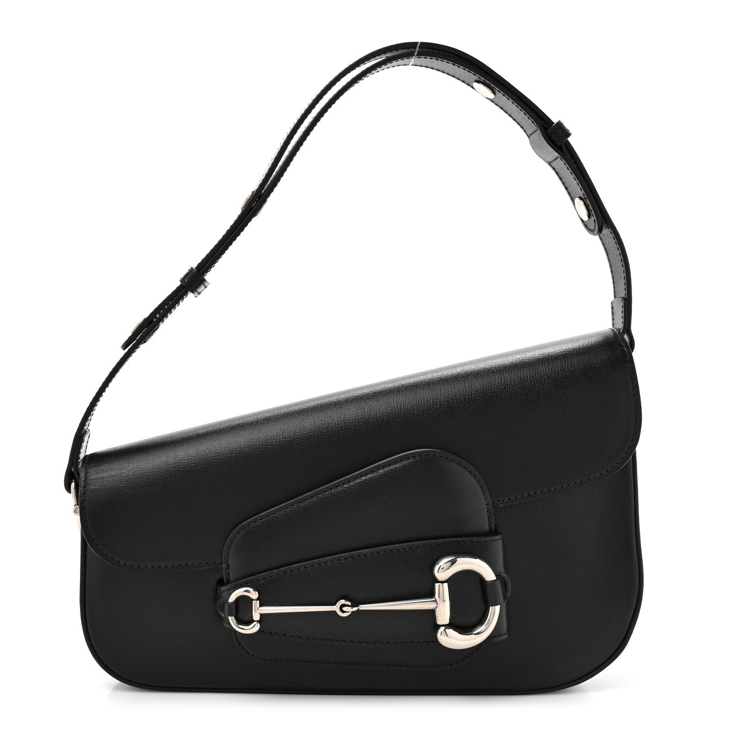 Gucci Demetra Small Horsebit 1955 Asymmetric Shoulder Bag Black 1 of 11