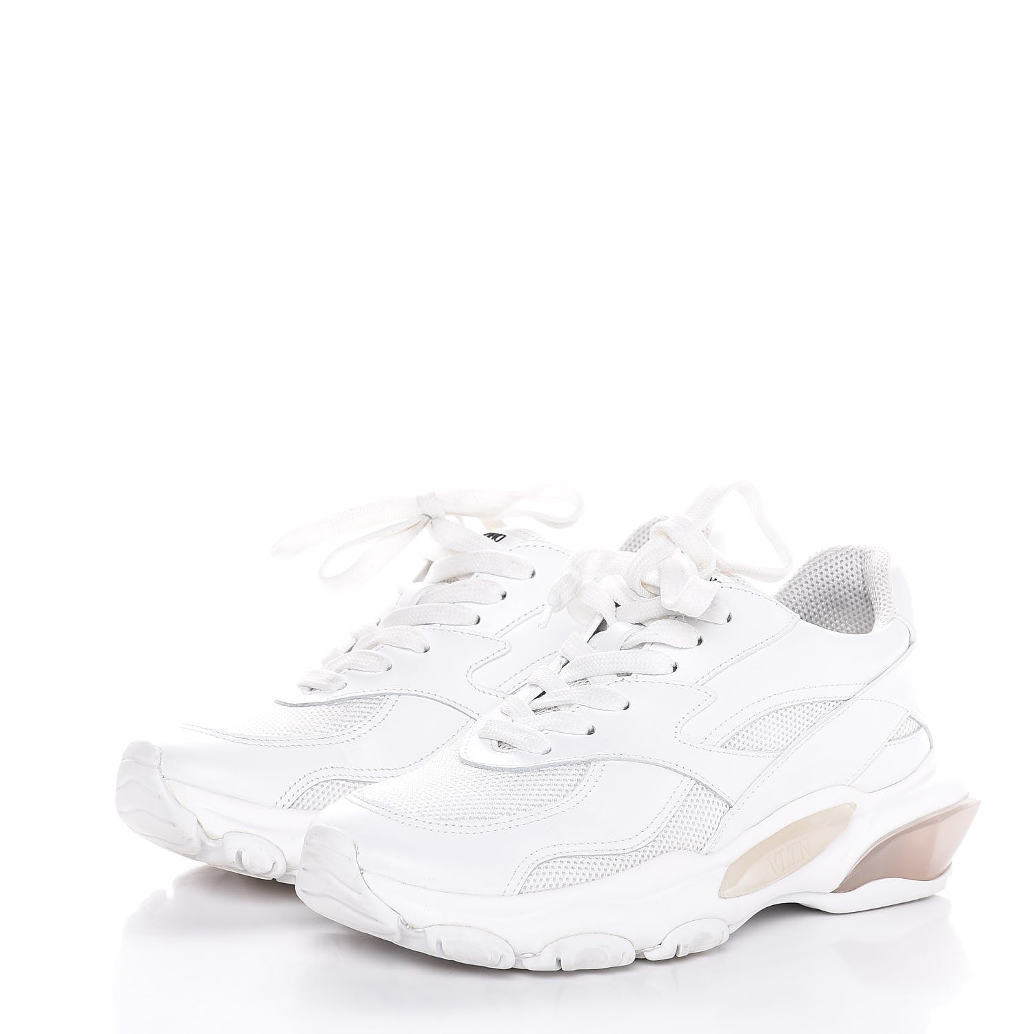 Valentino Garavani Calfskin Womens Bounce Sneakers 37 White 3 of 12