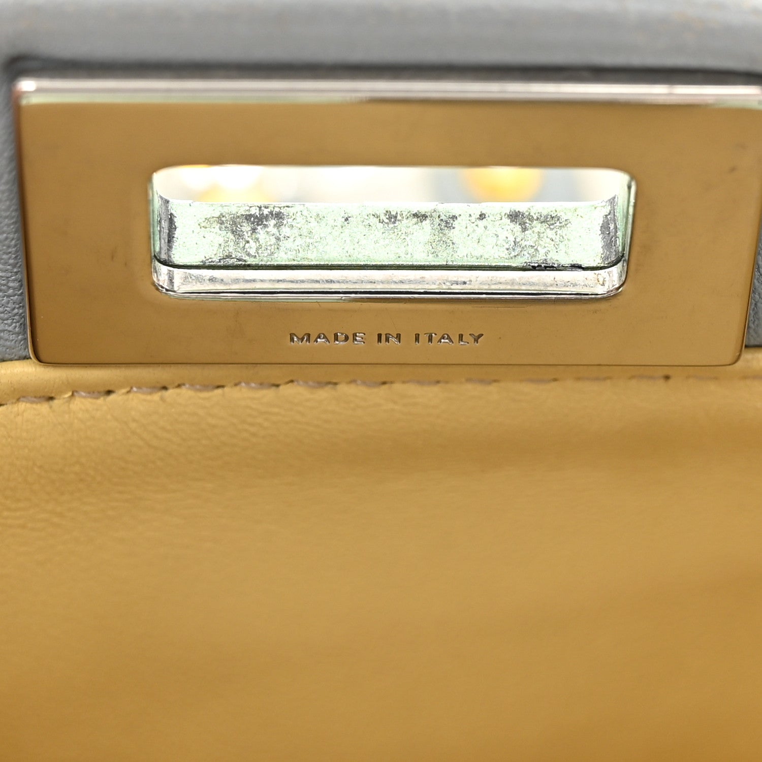Fendi Goatskin Embellished Peekaboo Iconic Satchel Light Blue 8 of 13