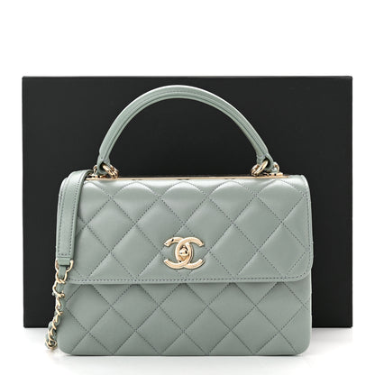 Chanel Lambskin Quilted Small Trendy CC Dual Handle Flap Bag Grey 11 of 11